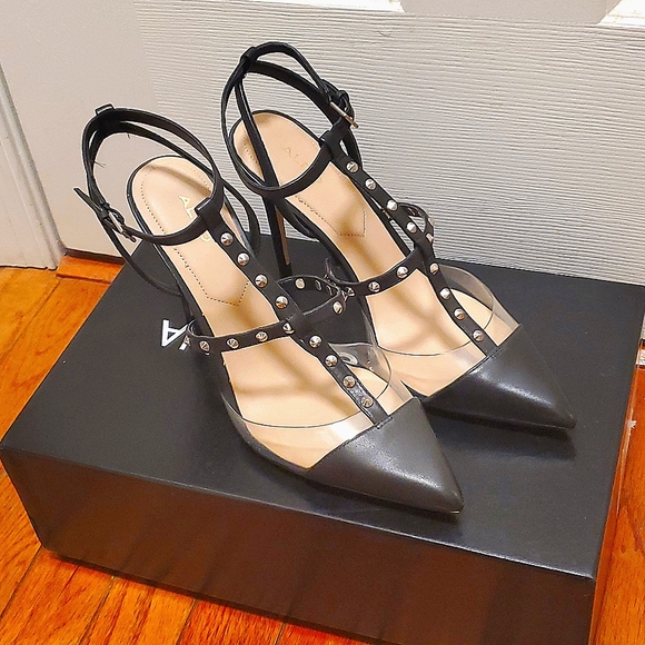 Black stiletto heels Aldo Valentino-style 8.5 - Picture 3 of 10
